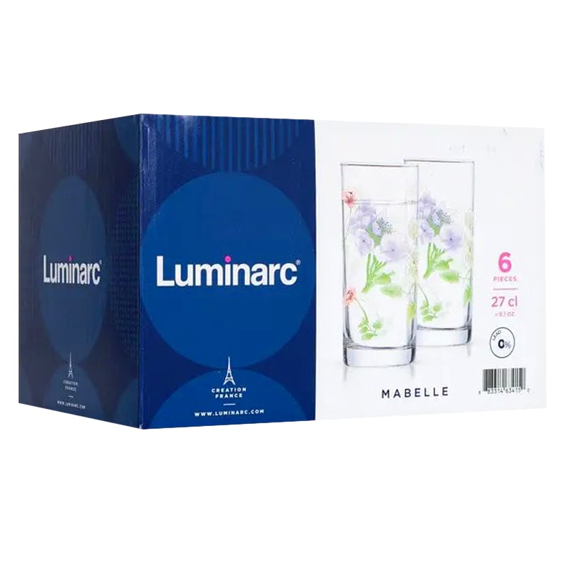 Հյութի բաժակ Luminarc Q6249 Mabelle ապակի 270մլ 6 հատ 2