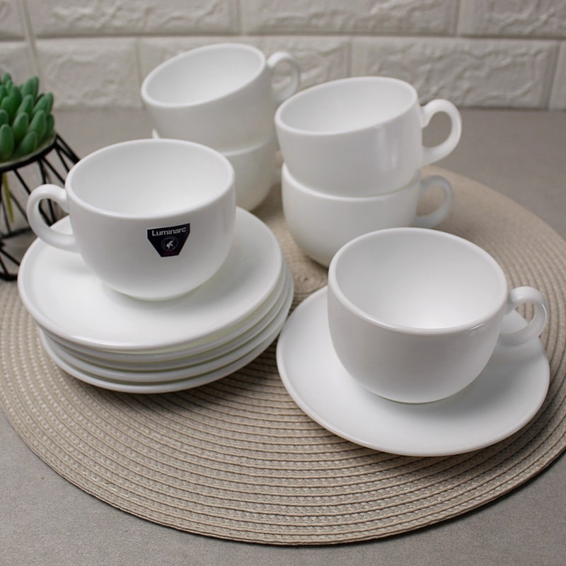 Թեյի բաժակ Luminarc P3380 Essence ապակի 220մլ սպիտակ 6 հատ 2