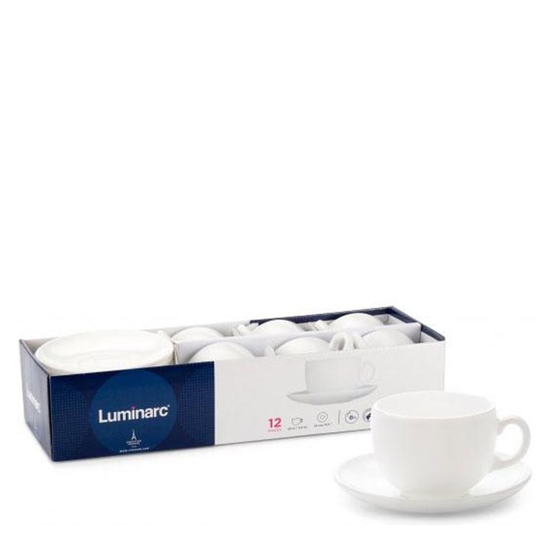 Թեյի բաժակ Luminarc P3380 Essence ապակի 220մլ սպիտակ 6 հատ