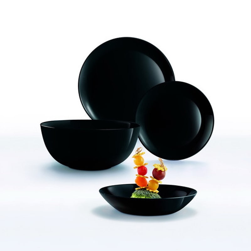 Կլոր ափսե Luminarc P0789 Diwali Noir ապակի 19սմ Սև 2