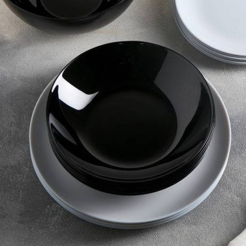 Ապուրի կլոր ափսե Luminarc P0787 Diwali Noir ապակի 20սմ սև 2