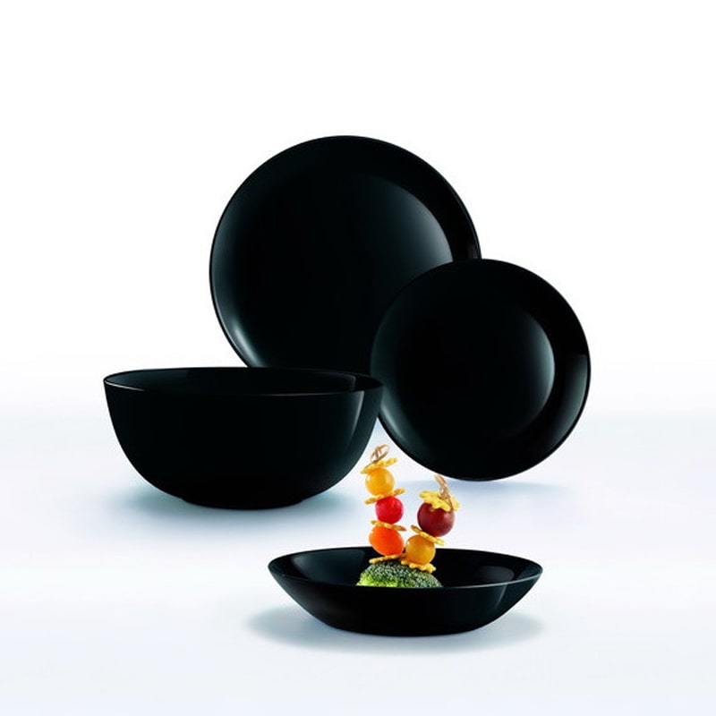 Կլոր ափսե Luminarc P0867 Diwali Noir ապակի 25սմ Սև 2