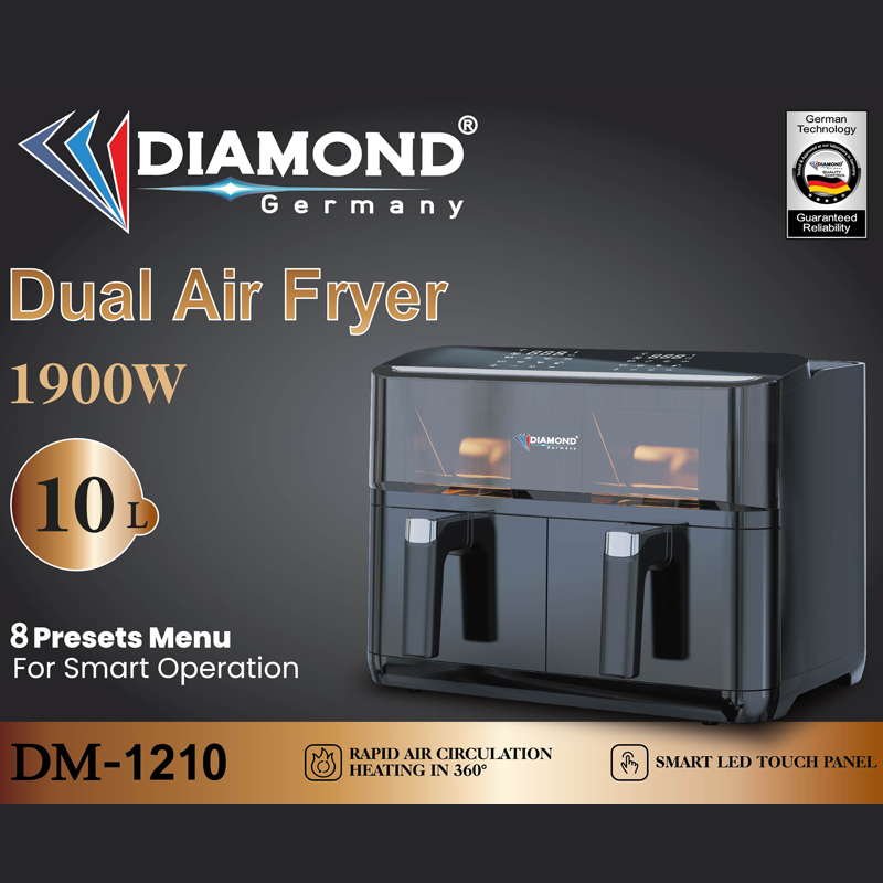 Երկտեղանի աերոգրիլ Diamond DM-1210 10լ 2