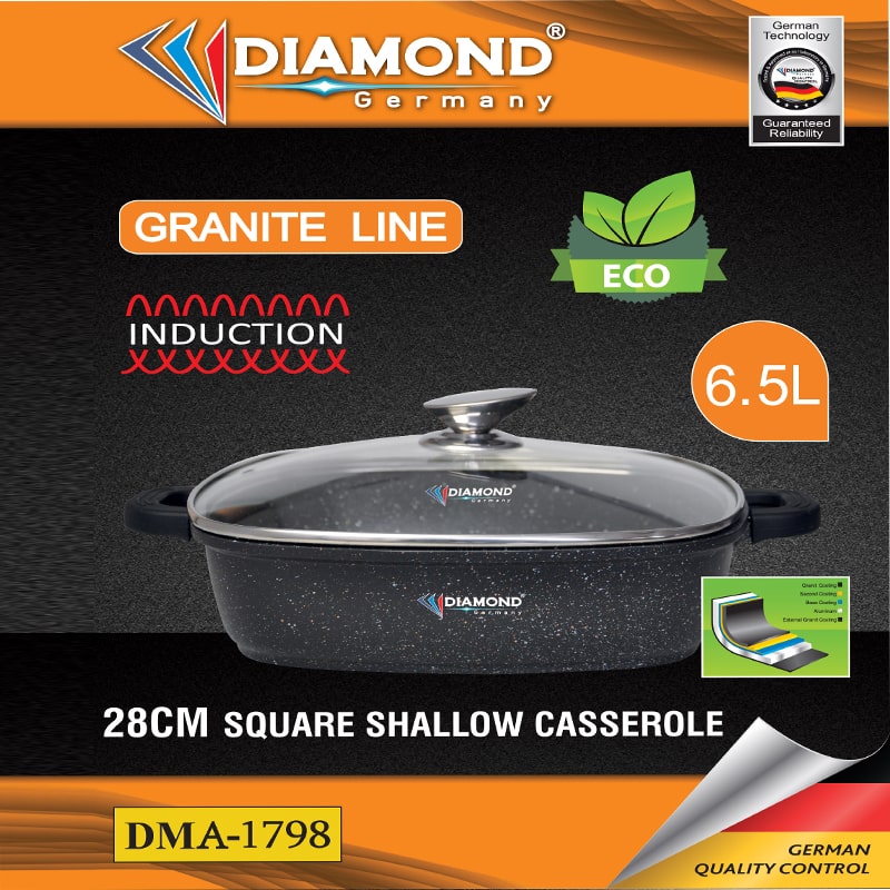 Թավա Diamond DMA-1798 Ալյումին/Գրանիտ 28սմ 6.5լ Սև 3