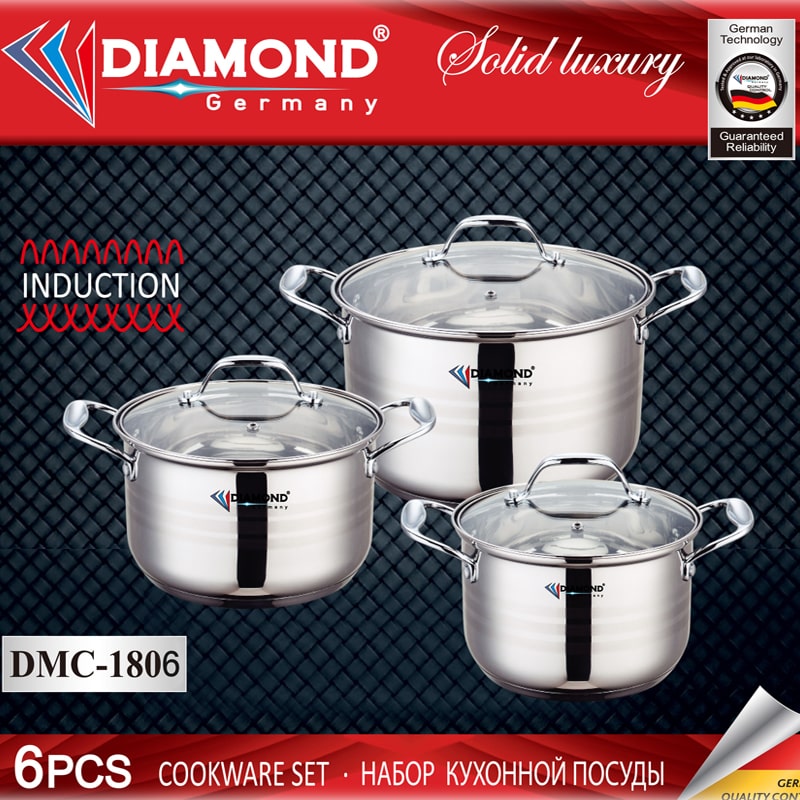 Կաթսաների Հավաքածու Diamond DMC-1806 6 կտորից Չժանգոտվող պողպատ 3