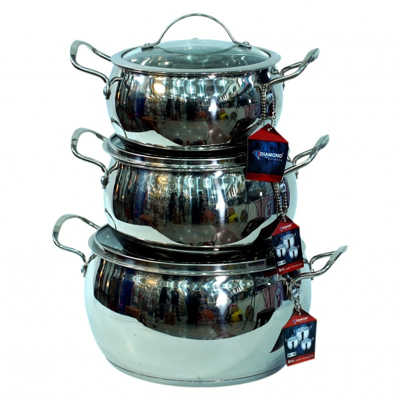 Կաթսաների Հավաքածու Diamond DMC-1807 6 Կտորից Չժանգոտվող Պողպատ 2