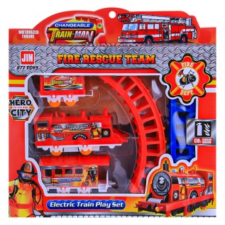 Խաղալիք հրշեջ գնացքի հավաքածու Jin 877-26C Toys Train-Man պլաստմասսա 3+