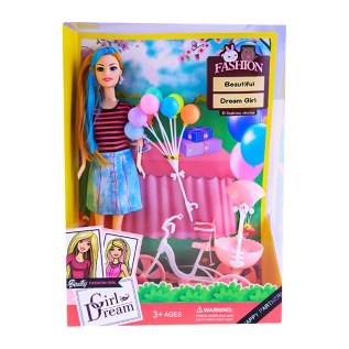 Խաղային հավաքածու Girl Dream 063C տիկնիկ հեծանիվով 3+