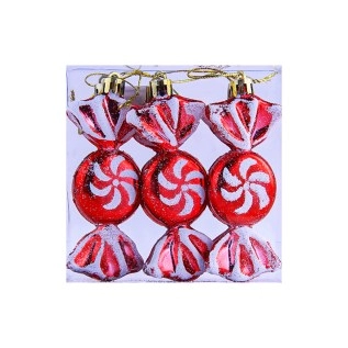 Տոնածառի խաղալիքների հավաքածու՝ կոնֆետների տեսքով AG241-41-7 6 հատ