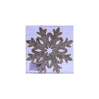 Տոնածառի դեկորատիվ խաղալիքների հավաքածու ձյան փաթիլի տեսքով AG241-41-21 գունավոր փայլով 6 հատ