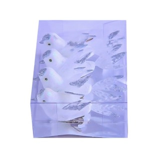 Ամանորյա դեկորատիվ զարդարանք աղավնիներ AG241-41-18 4 հատ