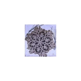 Տոնածառի դեկորատիվ խաղալիքների հավաքածու ձյան փաթիլի տեսքով AG241-41-27 գունավոր փայլով 12 հատ