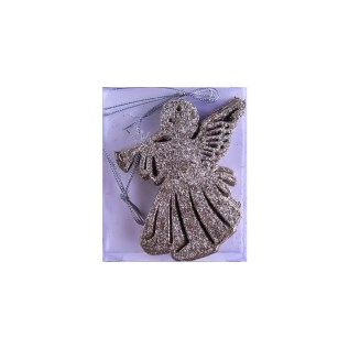 Տոնածառի դեկորատիվ խաղալիքների հավաքածու հրեշտակի տեսքով AG241-41-28 գունավոր փայլով 8 հատ