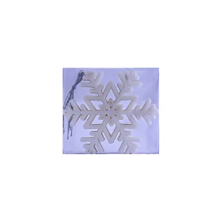 Տոնածառի դեկորատիվ խաղալիքների հավաքածու ձյան փաթիլի տեսքով AG241-41-35 սպիտակ փայլով 6 հատ