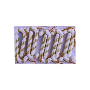 Տոնածառի խաղալիքների հավաքածու՝ հովվի ձեռնափայտի տեսքով AG241-41-36 10 հատ