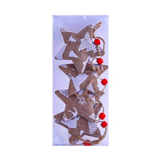 Տոնածառի կտորից խաղալիքների հավաքածու աստղի տեսքով AG241-41-49 6 հատ