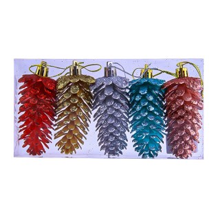 Տոնածառի խաղալիքների հավաքածու՝ սոճու կոների տեսքով AG242-47-17 9սմ 5 հատ