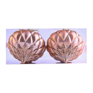 Տոնածառի խաղալիքների հավաքածու սոճու կոների տեսքով AG242-47-24 վարդագույն 2 հատ