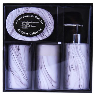 Լոգարանի պարագաների հավաքածու AG242-16-1 սպիտակ մարմար 4 կտոր