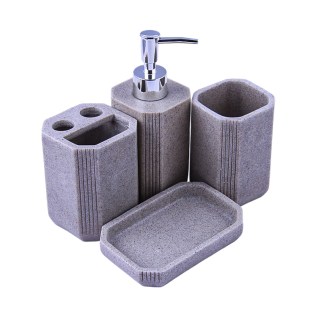 Լոգարանի պարագաների հավաքածու AG242-16-5 սպիտակ գրանիտ 4 կտոր