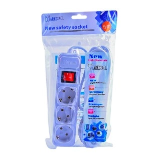 Երկարացման լար անջատիչով ARKGIACL AG243-14-3 5մ 3 տեղանոց