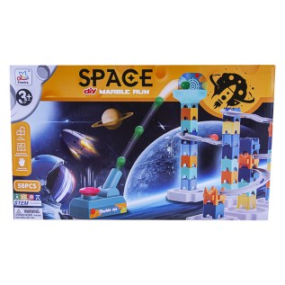 Խաղ պլաստմասե կոնստրուկտոր Space Marble Run YDX302 շարիկի ճանապարհ սարքելու համար 58 կտոր 3+