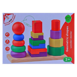 Զարգացնող խաղ փայտե երկրաչափական մարմինների բուրգ AG251-29-9 3+