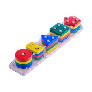 Զարգացնող խաղ փայտե երկրաչափական մարմինների տեսակավորիչ AG251-29-10 1+