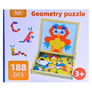 Զարգացնող խաղ մագնիսական փազլ գրատախտակ երկրաչափական մարմիններով AG251-29-14 188 կտոր 3+