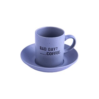 Սուրճի բաժակների հավաքածու Bad Day Coffe AG251-11-9 կապույտ կերամիկա 6 հատ