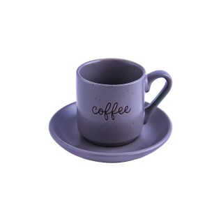 Սուրճի բաժակների հավաքածու Coffe AG251-11-10 մոխրագույն կերամիկա 6 հատ
