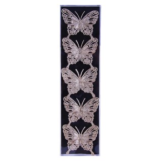 Ամանորյա դեկորատիվ զարդարանքի հավաքածու թիթեռի տեսքով AG25C-1-24 գունավոր 5 հատ