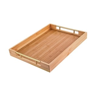 Սկուտեղ խորը AG253-30-17/3 ուղղանկյուն փայտ մետաղական բռնակներով 4.5x33x44սմ