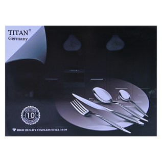 Դանակ-պատառաքաղ-գդալի հավաքածու TITAN TPP-008 արծաթագույն չժանգոտվող պողպատ 6+6+6+6 հատ 2