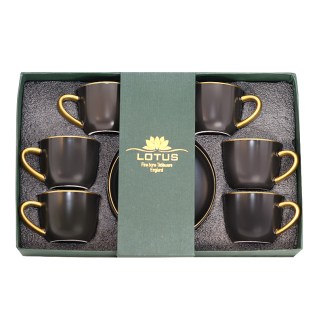 Սուրճի Բաժակ Lotus M02H-C905 90մլ սև անփայլ 6 հատ 2