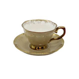 Սուրճի Բաժակ P.R.C 01427 ոսկեգույն բռնակ/եզր բեժ 1