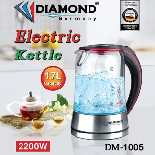 Էլեկտրական թեյնիկ Diamond DM-1005 Ապակյա 1.7լ 2