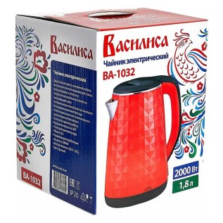 Էլեկտրական թեյնիկ Василиса ВА-1032 կարմիր պլաստմասսա և չժանգոտվող պողպատ 1.8լ 3