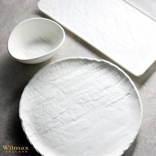 Կլոր ափսե Wilmax WL-661526/A WhiteStone անփայլ սպիտակ ճենապակի 25.5սմ 2