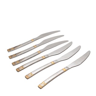 Աղանդերի դանակ HW026DJ չժանգոտվող պողպատ ոսկեգույն նախշերով 6 հատ