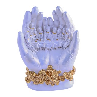 Հուշանվեր արձանիկ «Խորհրդավոր Ընթրիքը ձեռքերի մեջ» №25 սպիտակ/ոսկեգույն