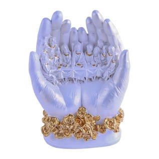 Հուշանվեր արձանիկ «Խորհրդավոր Ընթրիքը ձեռքերի մեջ» №25 սպիտակ/ոսկեգույն