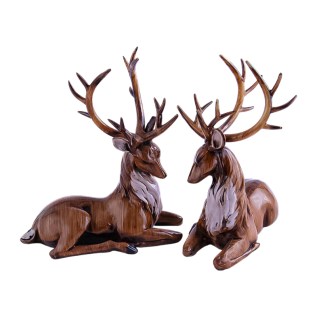 Հուշանվեր 2 դեկորատիվ եղնիկներից բաղկացած արձանիկ N103 շականակագույն